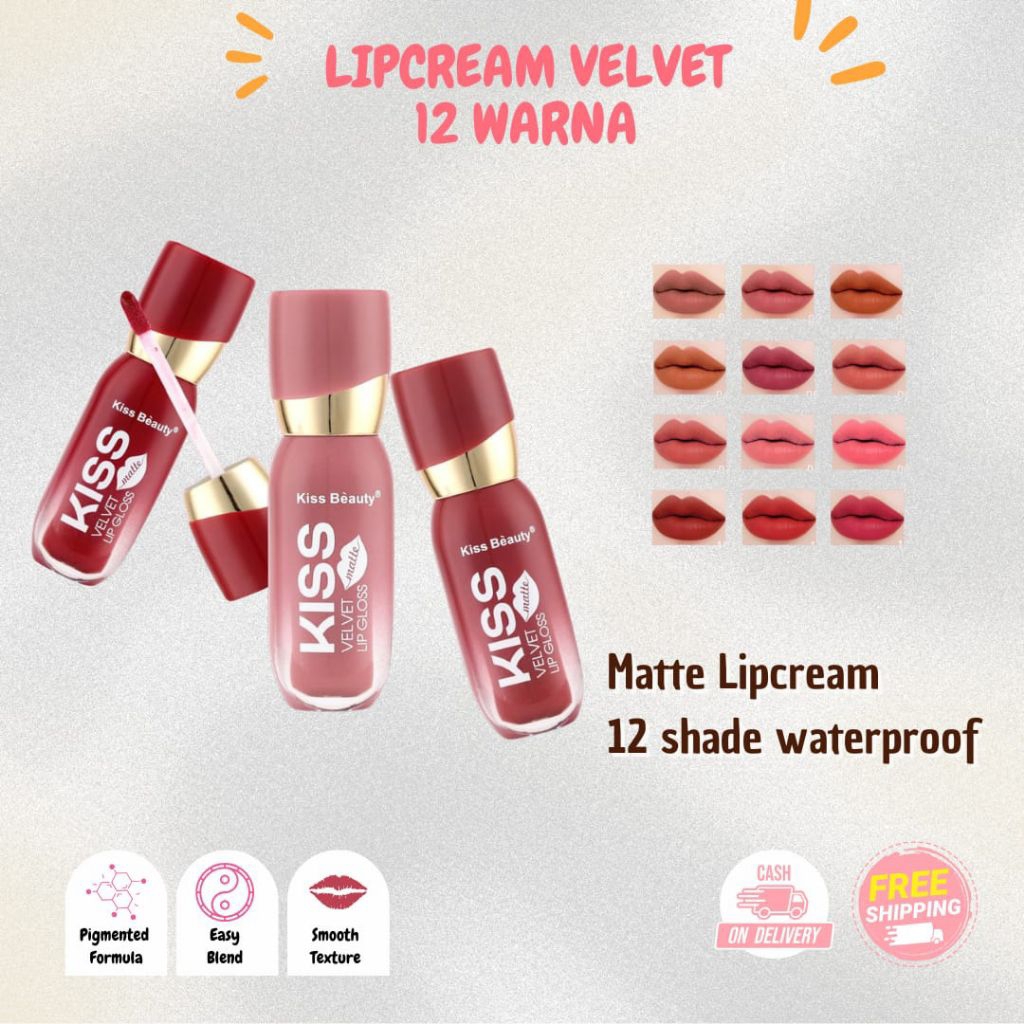 NEW 6PCS LIP MATTE KISS VELVET LIP GLOSS MATTE HYDRATING VELVET MATTE