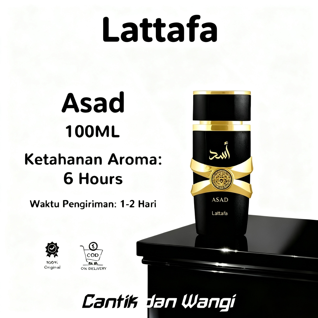 Lattafa Asad/Parfum Lattafa Asad/Parfum Asad/Asad Lattafa/Lattafa Asad Parfum Pria Wangi Tahan Lama/