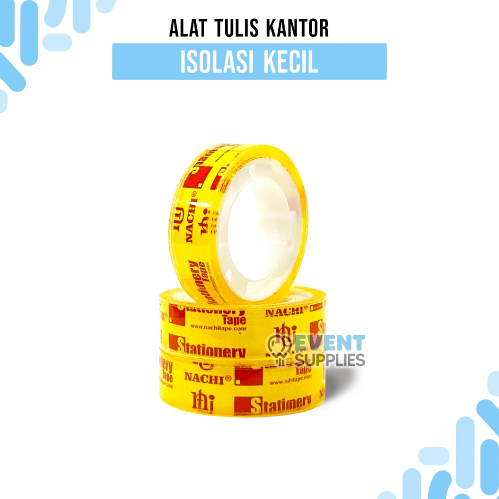 Selotip Kecil 12mm x 10 Yard / 25 Yard Isolasi Bening Kuning