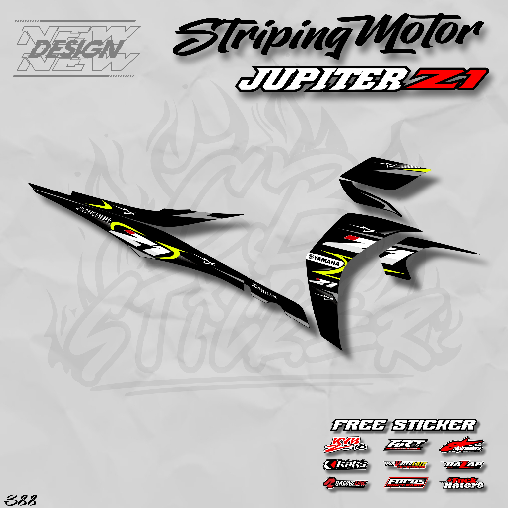 Striping Jupiter Z1 Sticker Jupiter Z1 Variasi Racing Striping Simple Yamaha jupiter z1