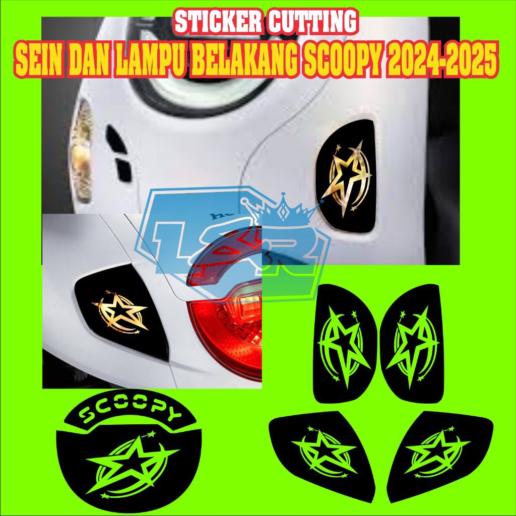 sticker cutting stiker variasi sein dan lampu belakang scoopy 2024 dan 2025