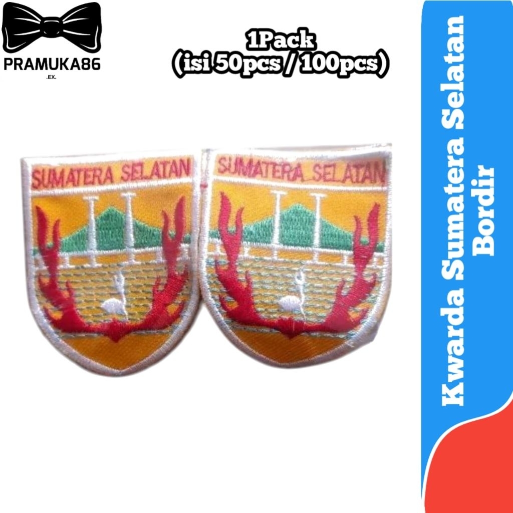 1Pack Bed Kwarda Sumatera Selatan Bordir / Badge Kwarda Pramuka Provinsi Sumatera Selatan Bordir
