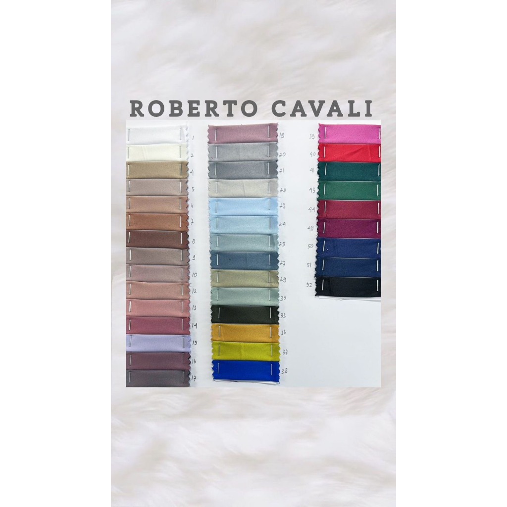 Bahan Kain Satin Roberto Cavalli Premium Per Roll