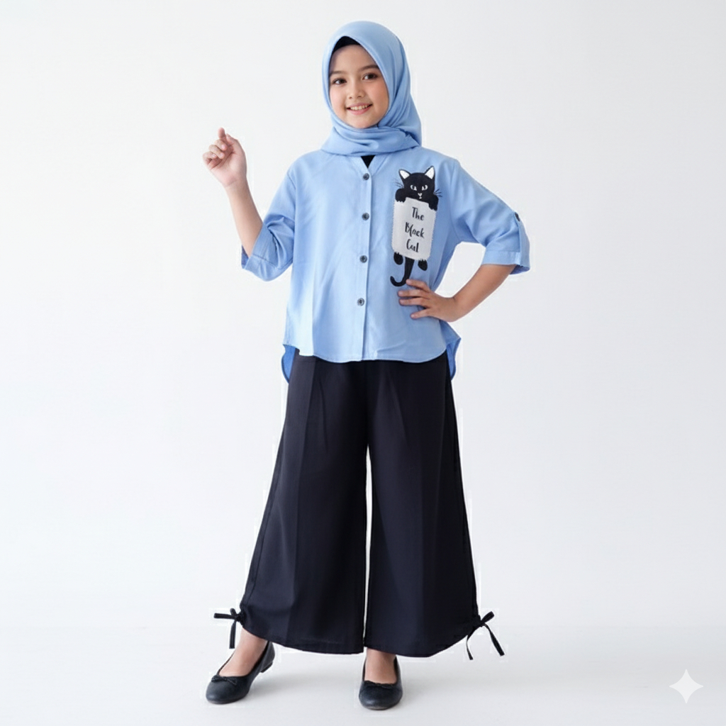 Setelan Anak 9 7 8 Tahun Baju Kurung Anak Perempuan Set Hijab Sett Celana Tunik Cewe Anakcewek Anaka