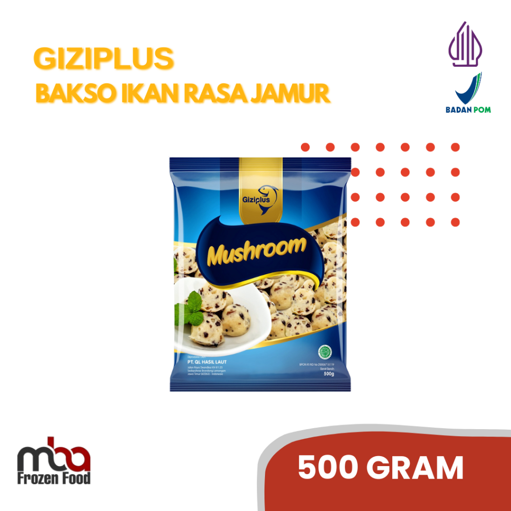 GIZIPLUS Bakso Ikan Jamur 500 Gram  /Siomay /Ikan /Nugget /Dimsum /Frozenfood /Makananringan /Camila