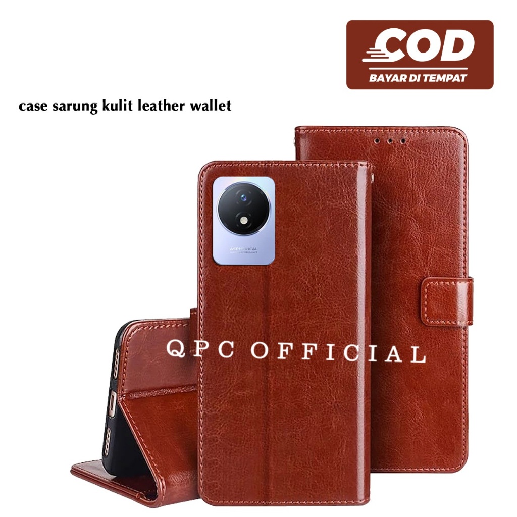 Leather Flip Case Vivo Y02 Vivo Y02T Vivo Y03 Vivo Y03T Vivo Y16 Vivo Y22 Vivo Y100 5G Case Sarung K