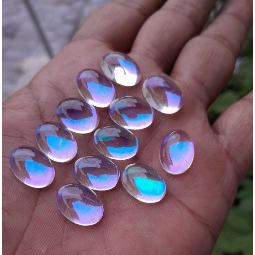 Batu Akik Kalimaya India Pelangi Jarong Biru 14x10 mm