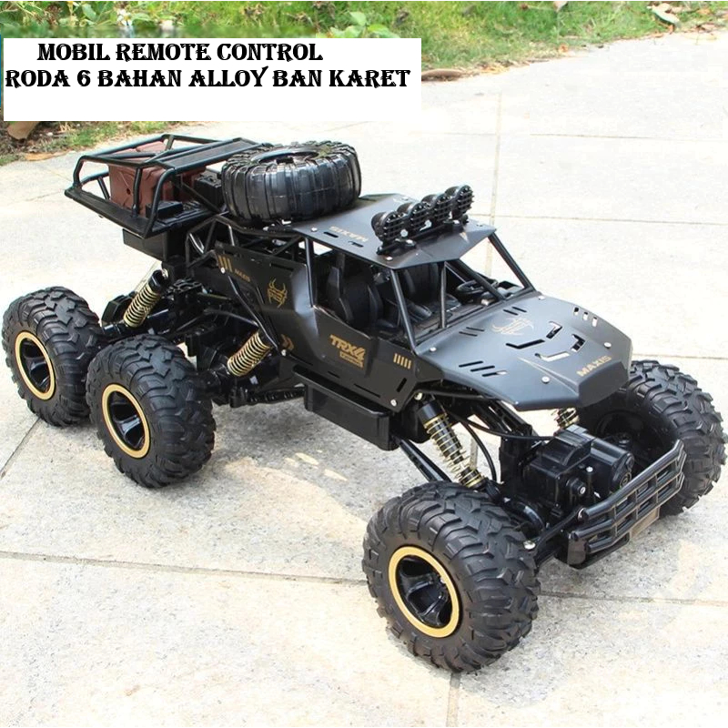Mainan Mobil Remote Control 6 Roda RC Climber 4 WD 6 Roda Bahan Alloy Ban Karet 1:18