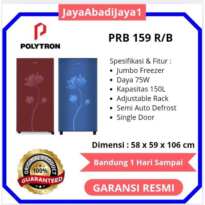 Kulkas Polytron 1 pintu PRB 159 PRB159