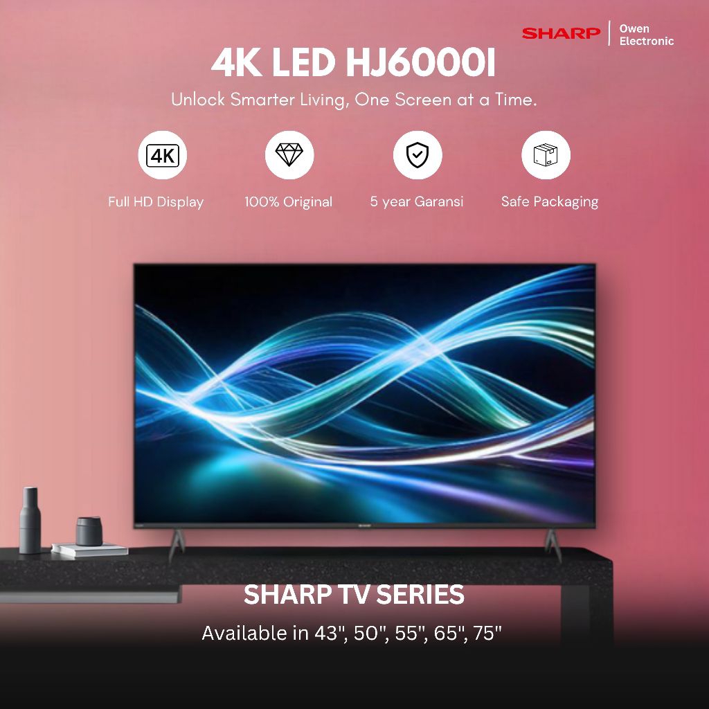 SHARP 65HJ6000I / 4T-C65HJ6000I / 65HJ6000 4K GOOGLE TV 65 inch 2025 Series hj6000