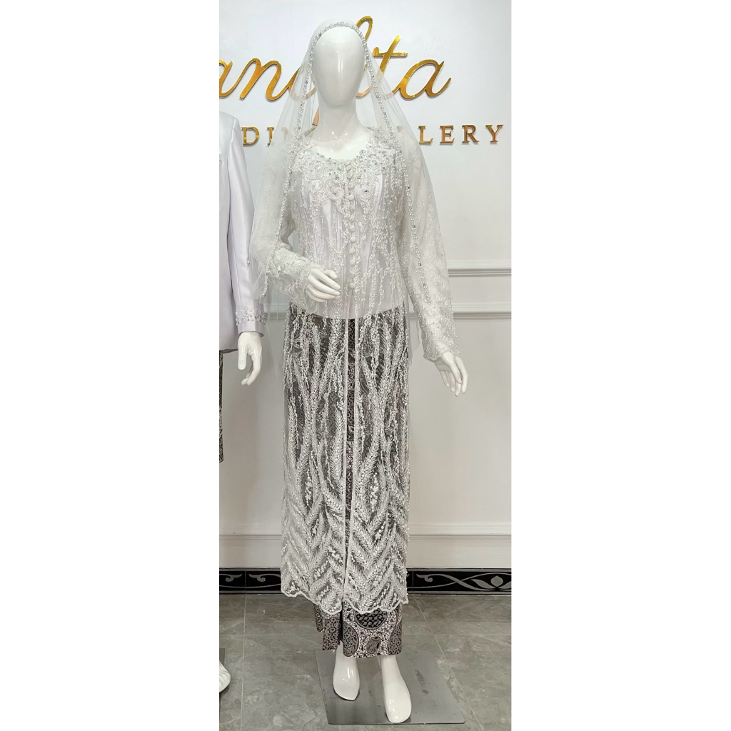 kebaya akad putih jumbo pengantin preloved