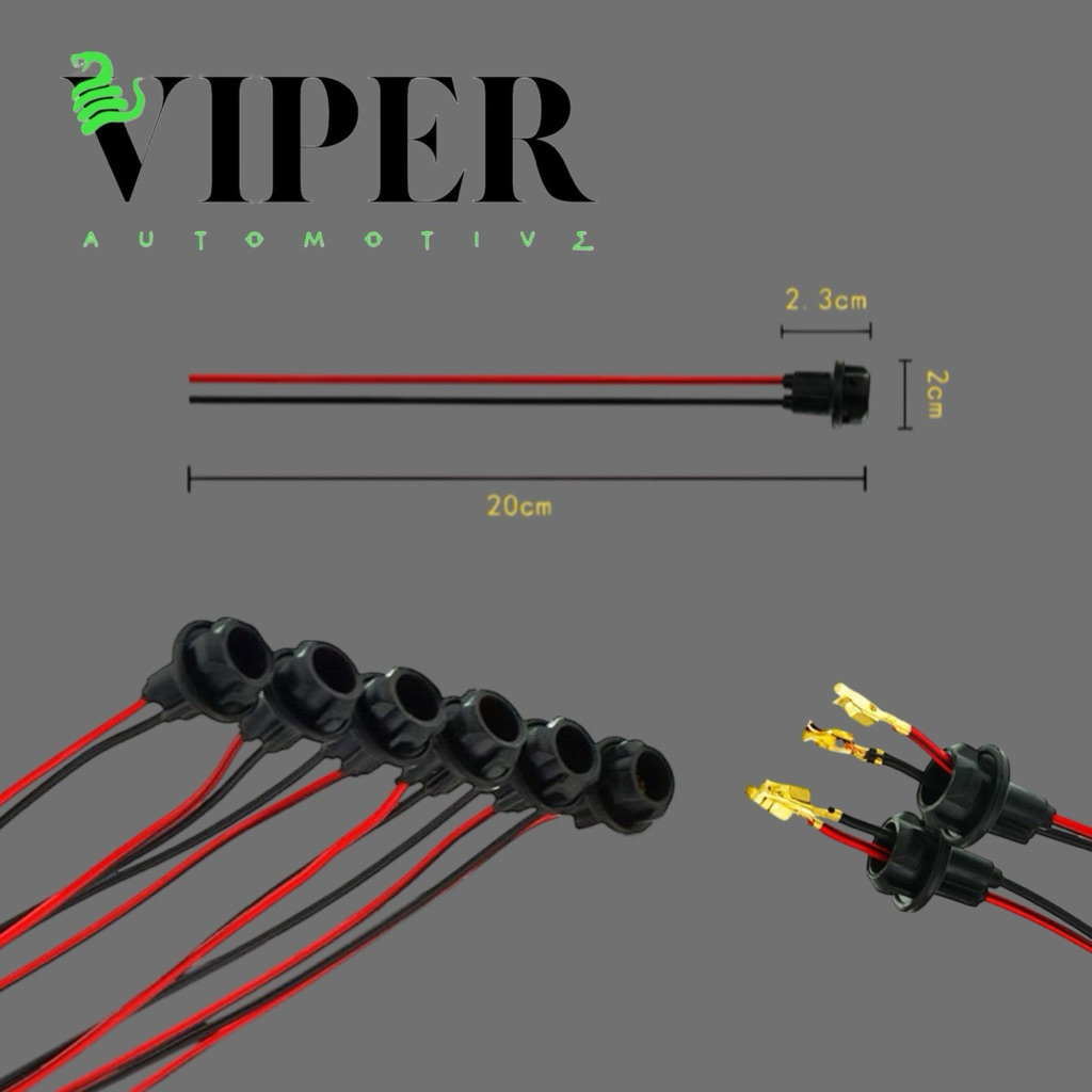 Fitting Lampu T10 Tancap Sein Soket Lampu Cucuk T10 Karet Lengkap Kabel +/- Soket Lampu Sen Soket La