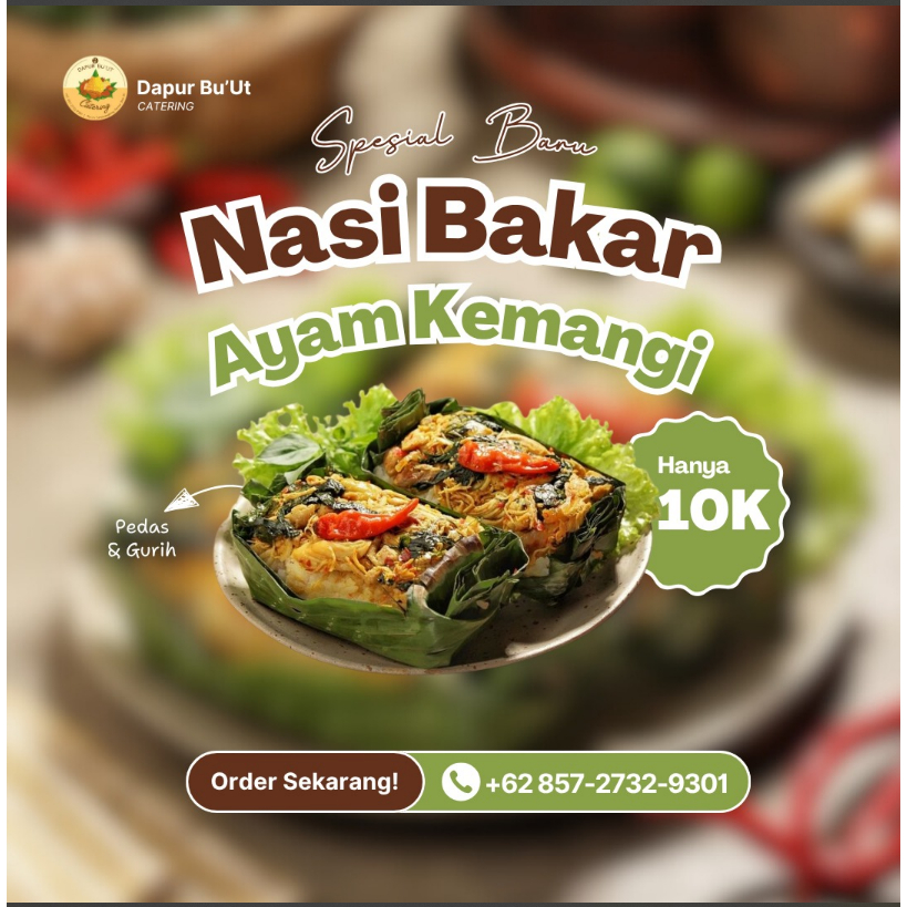 Nasi Bakar Ayam Kemangi + Tahu Tempe (Paket Komplit)