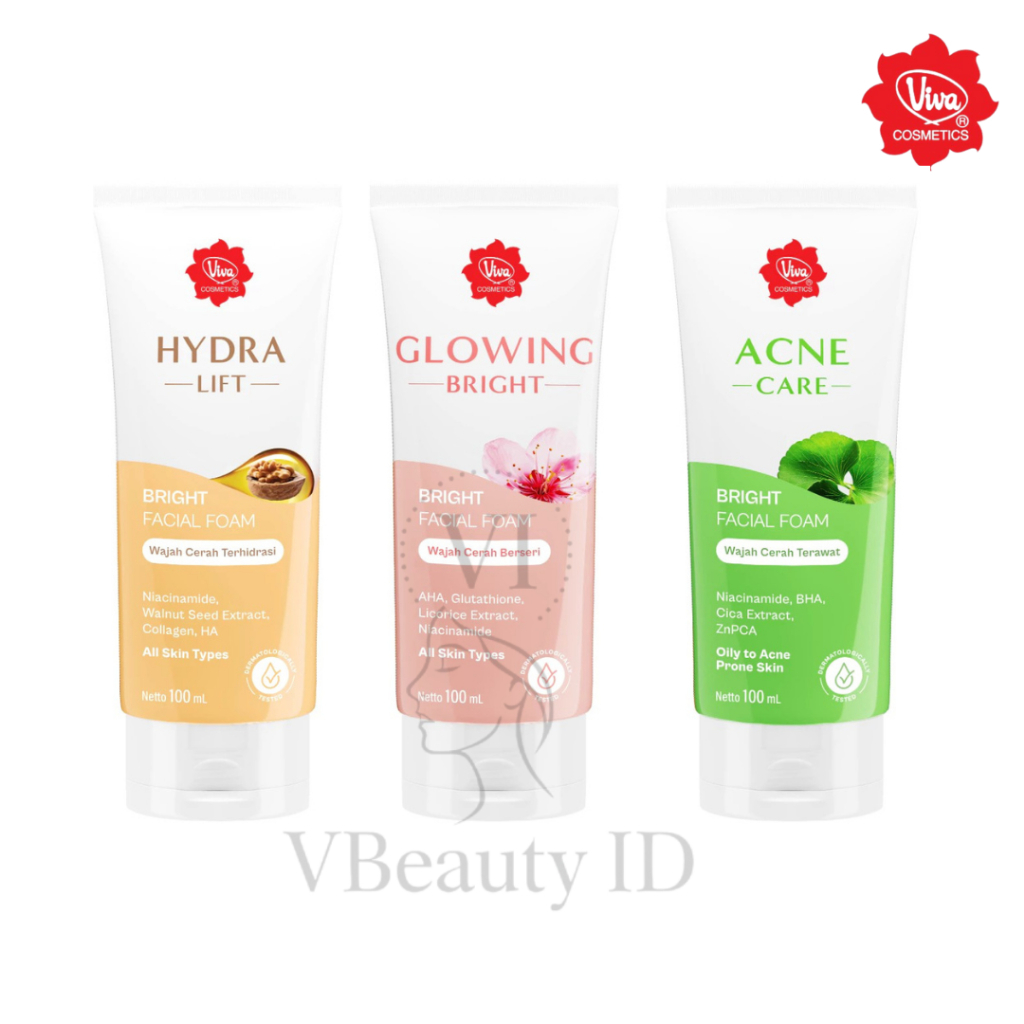 Viva Facial Foam Bright Series - Sabun Cuci Muka Wajah Viva 100 ml