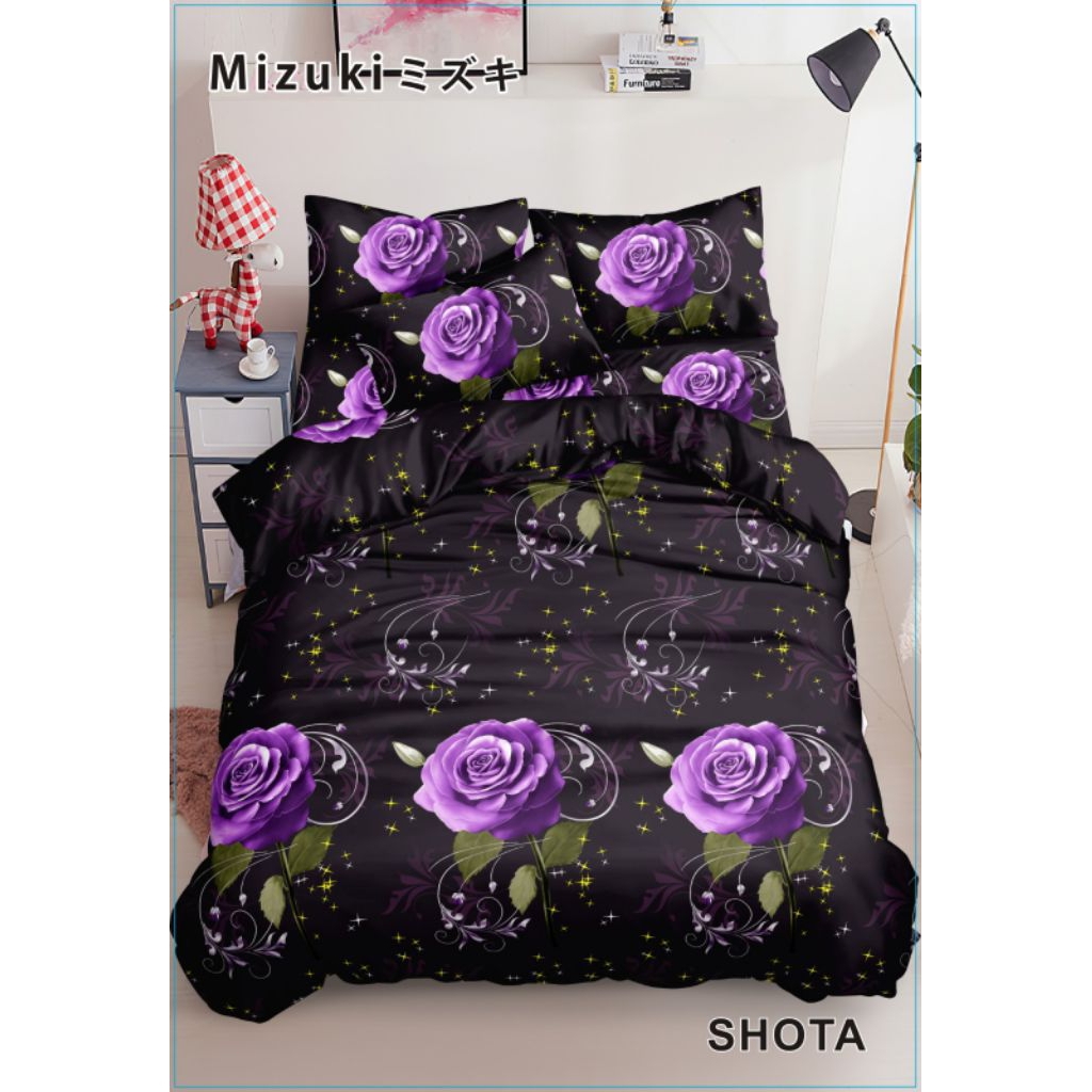 set bedcover (selimut+sprei)180x200x20 motif dan polos halus katun