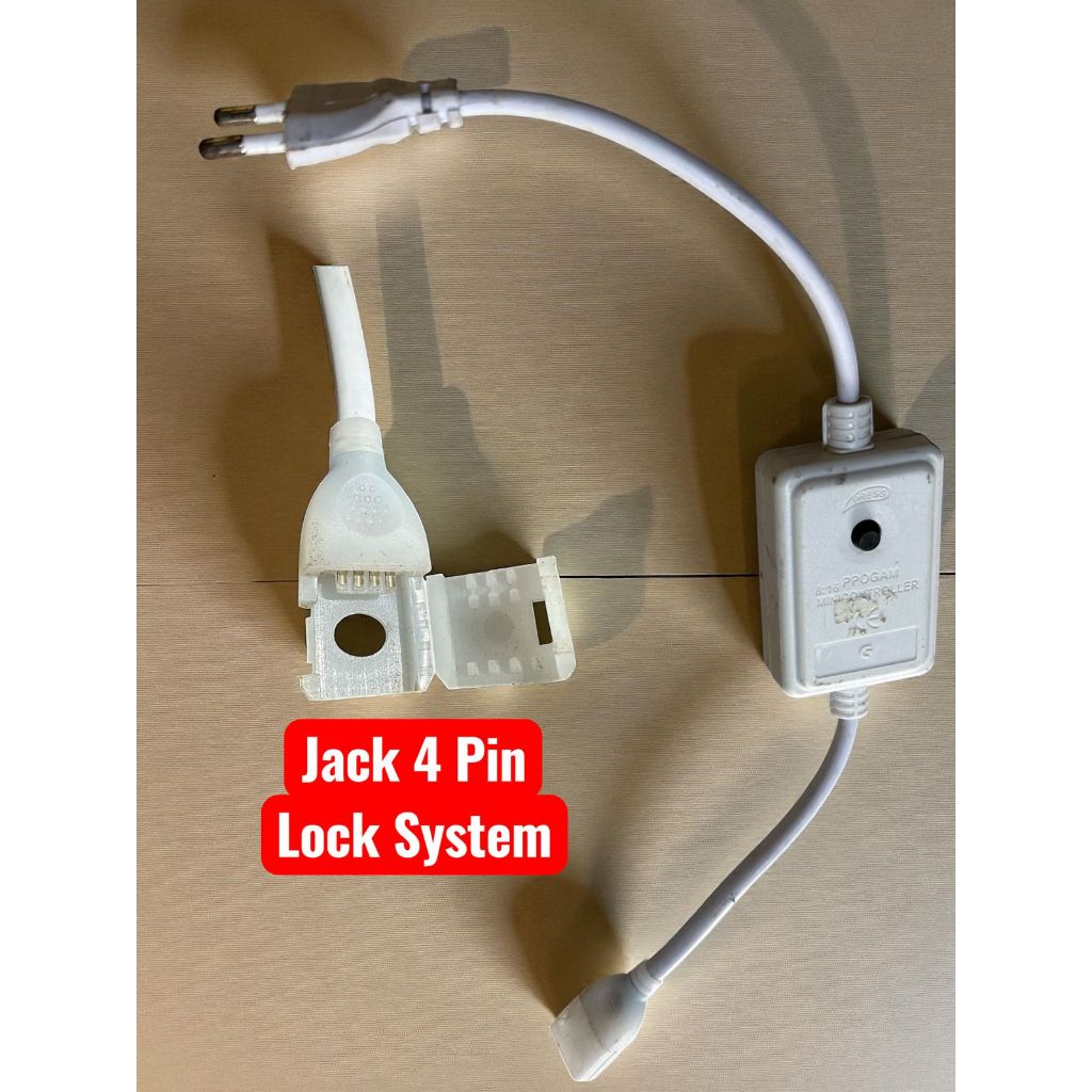 TERMURAH Soket Lampu Selang Rgb Led 5050 4P 4 PIN JEPIT Colokan Flaser Rope 4 Pin 4 Jalur Jepit CODE