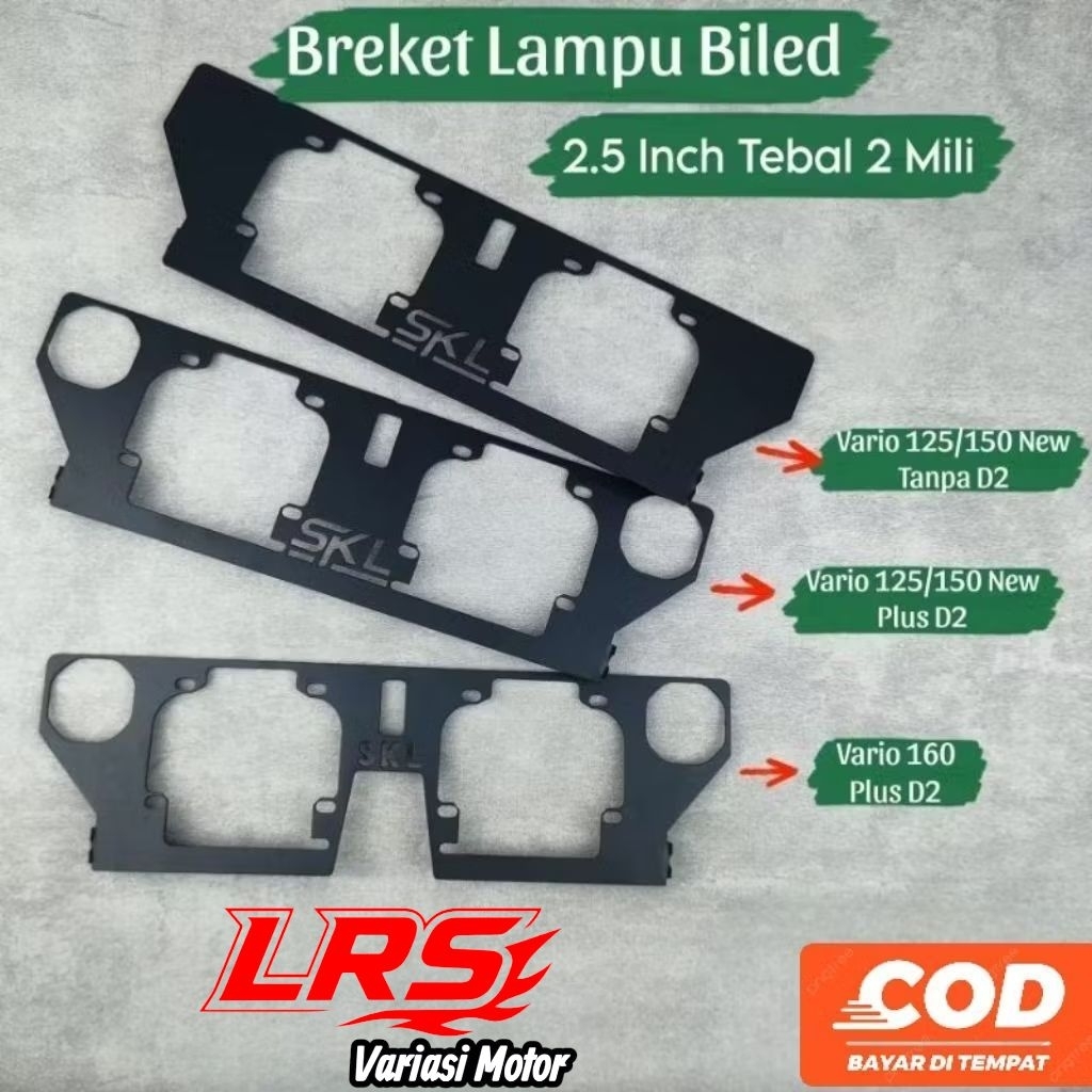 Breket Biled Vario 125 New Vario 160 Vario 150 New 2.5 inch D2 Laser Tebal 2mm