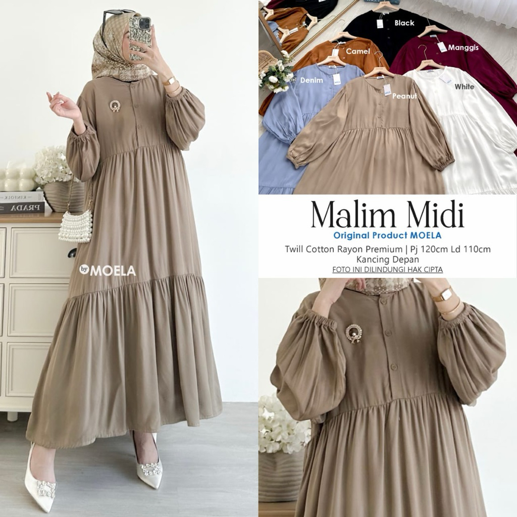 MOELA - MALIM MIDI DRESS POLOS BERLABEL & ORIGINAL