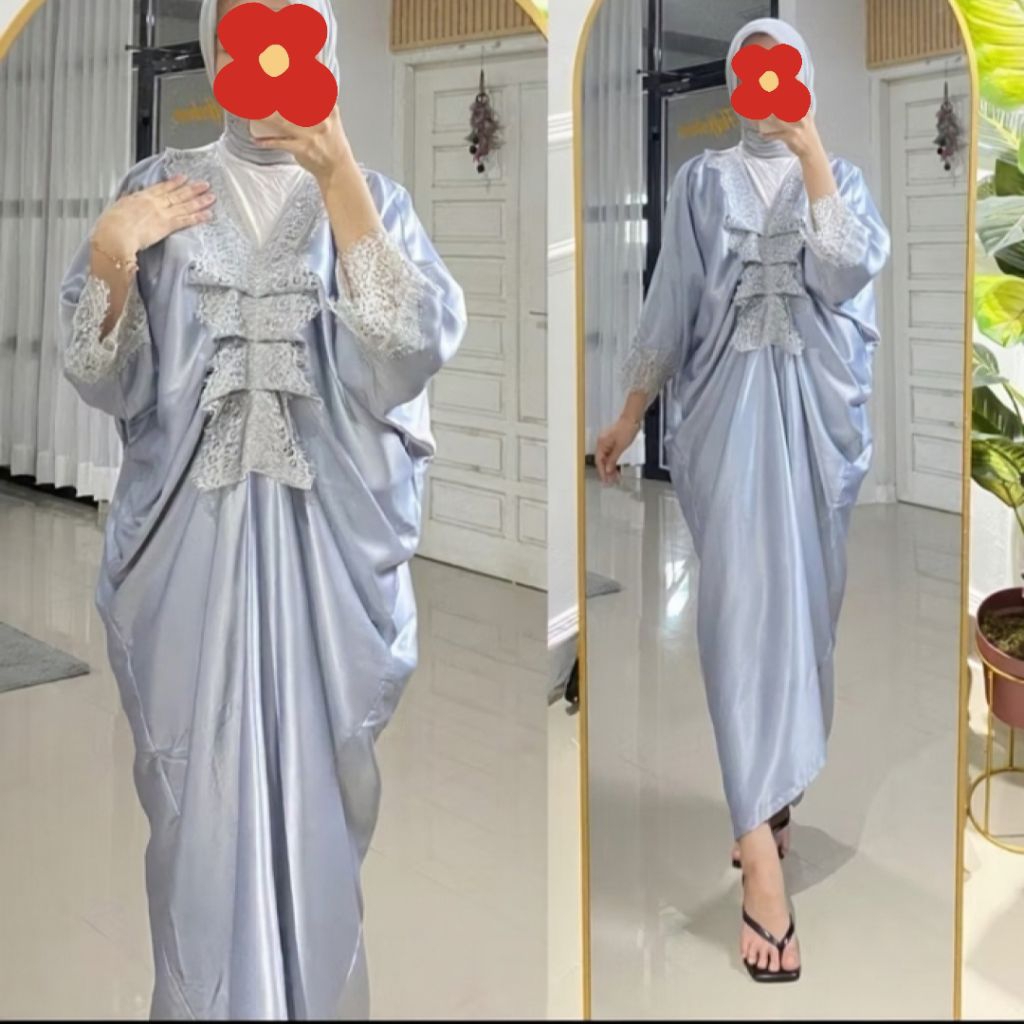 New Kaftan Renda Silk Premium Baju Lebaran Kaftan Dres Kondangan Wisuda dan Pesta Terbaru