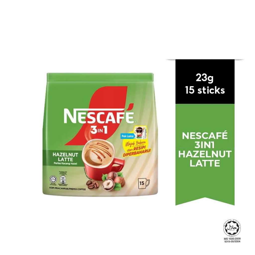 Nescafe Malaysia 3in1 Kopi Instant hazelnut mild rich