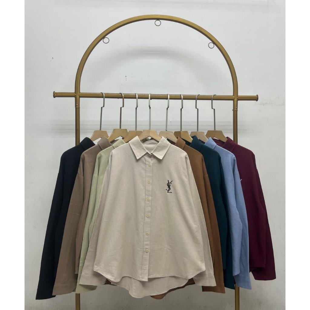 Kemeja Katun Import Premium – Motif LV EMBOS.