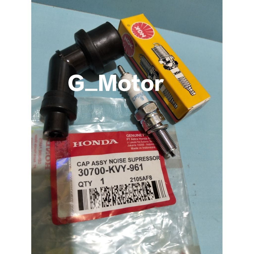 TUTUP BUSI BEAT + BUSI NGK CPR 6 BEAT KARBU VARIO KARBU SCOOPY KARBU SPECY KARBU