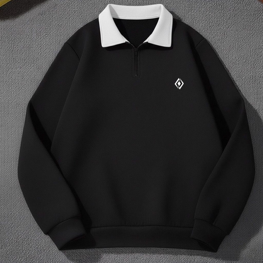 PLATINUM WORLD Sweatshirt Crewneck Halfzip Rugby Couple Pria - Wanita HK Premium Quality RH 007