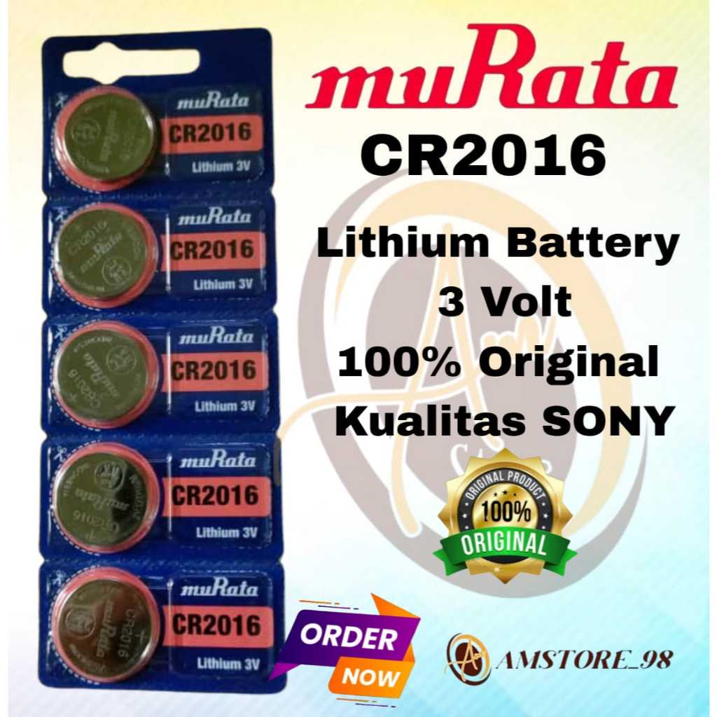 Baterai Murata CR2016 Baterai Original 3V Batre CR 2016 Lithium Battery Pengganti CR2016  SONY Ori