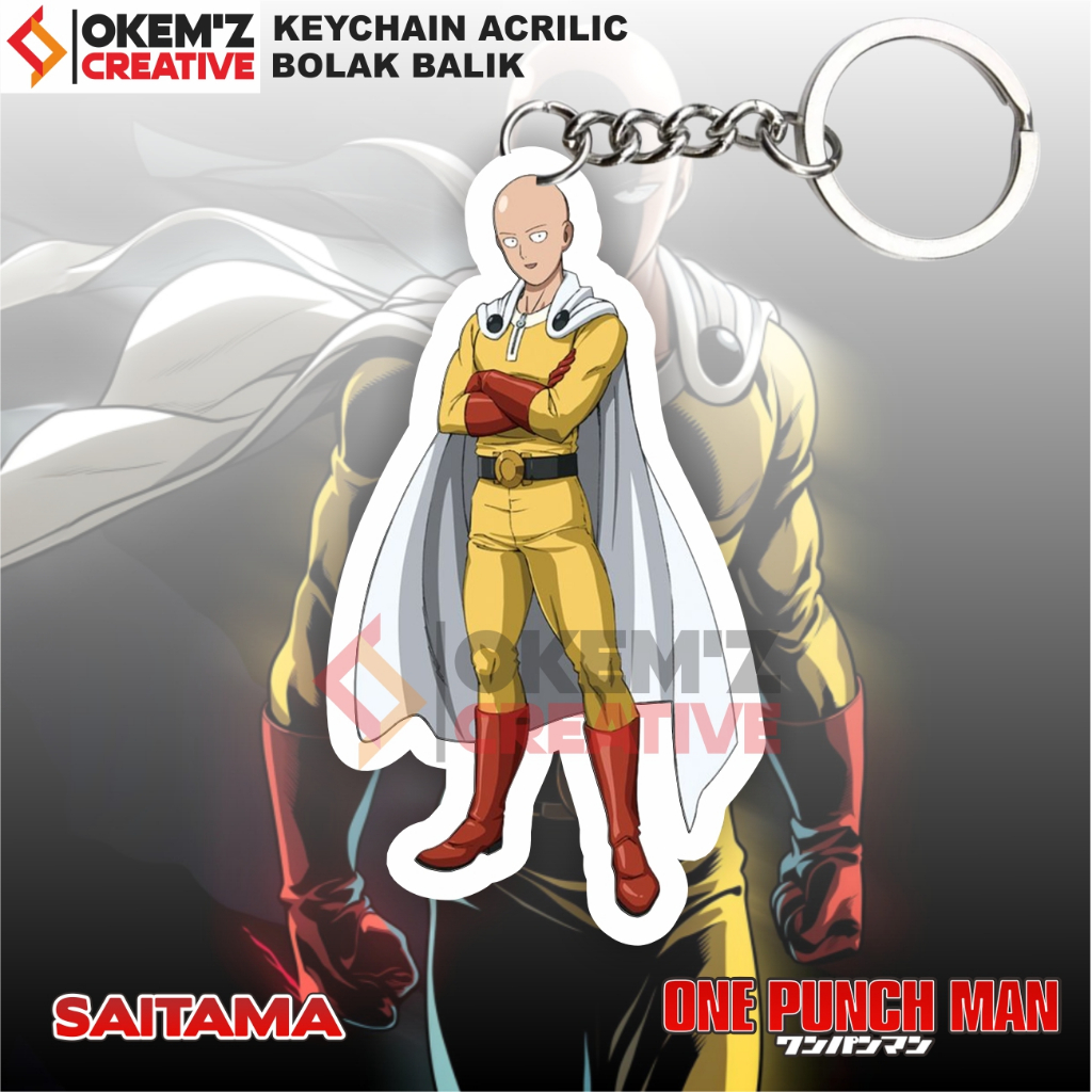 Souvenir Gantungan Kunci SAITAMA Anime ONE PUNCH MAN - Gantungan Kunci Anime ONE PUNCH MAN - Aksesor