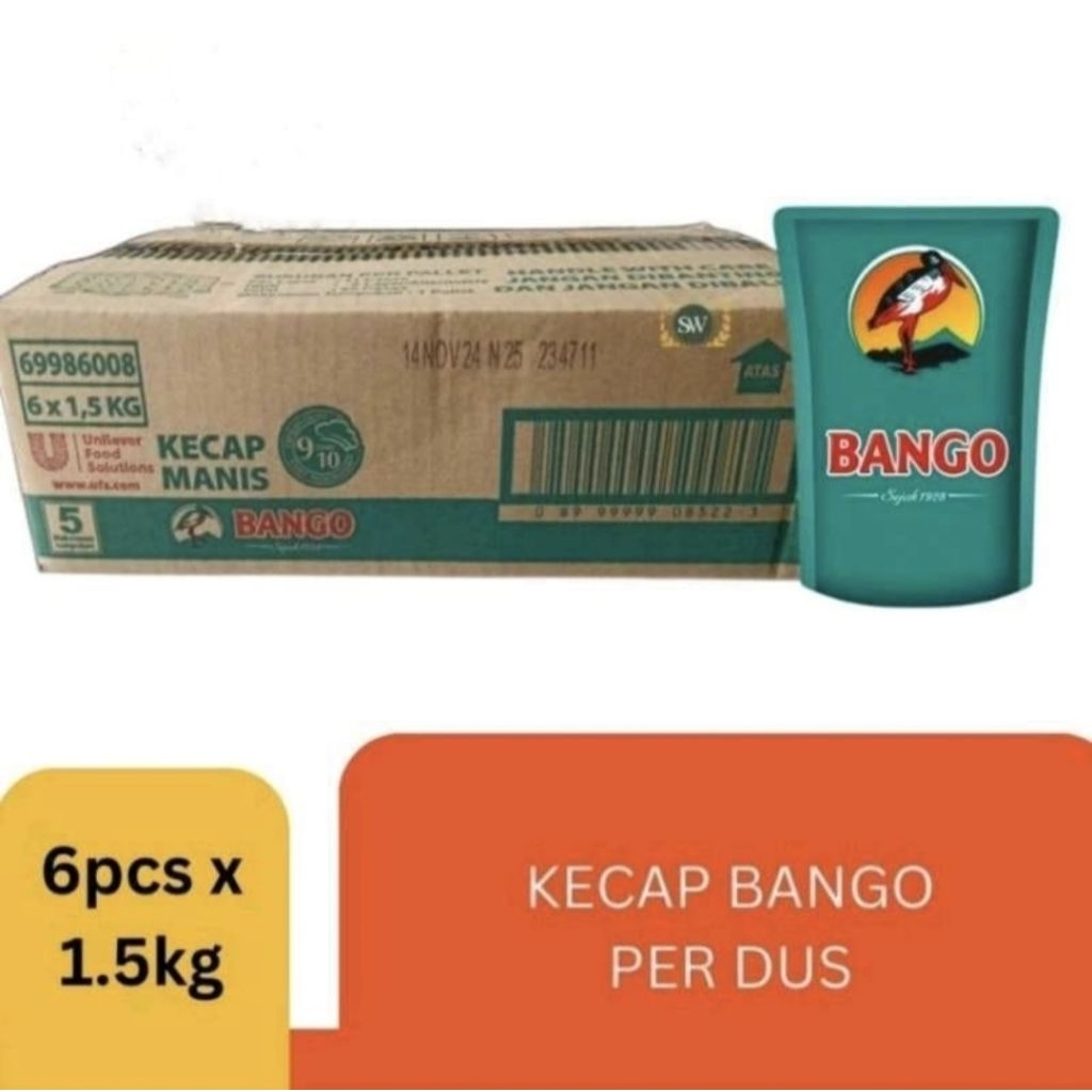 KECAP BANGO 1.5KG / KECAP MANIS BANGO 1 DUS ISI 6 PCS Harga bisa nego