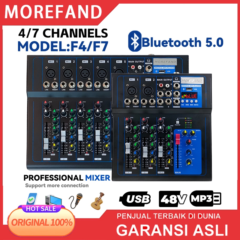 Mixer Audio 16DSP DJ Mixer AUDIO 4/7channels Bluetooth /USB/PC/MP3 Player Bernyanyi for Stage Audio 