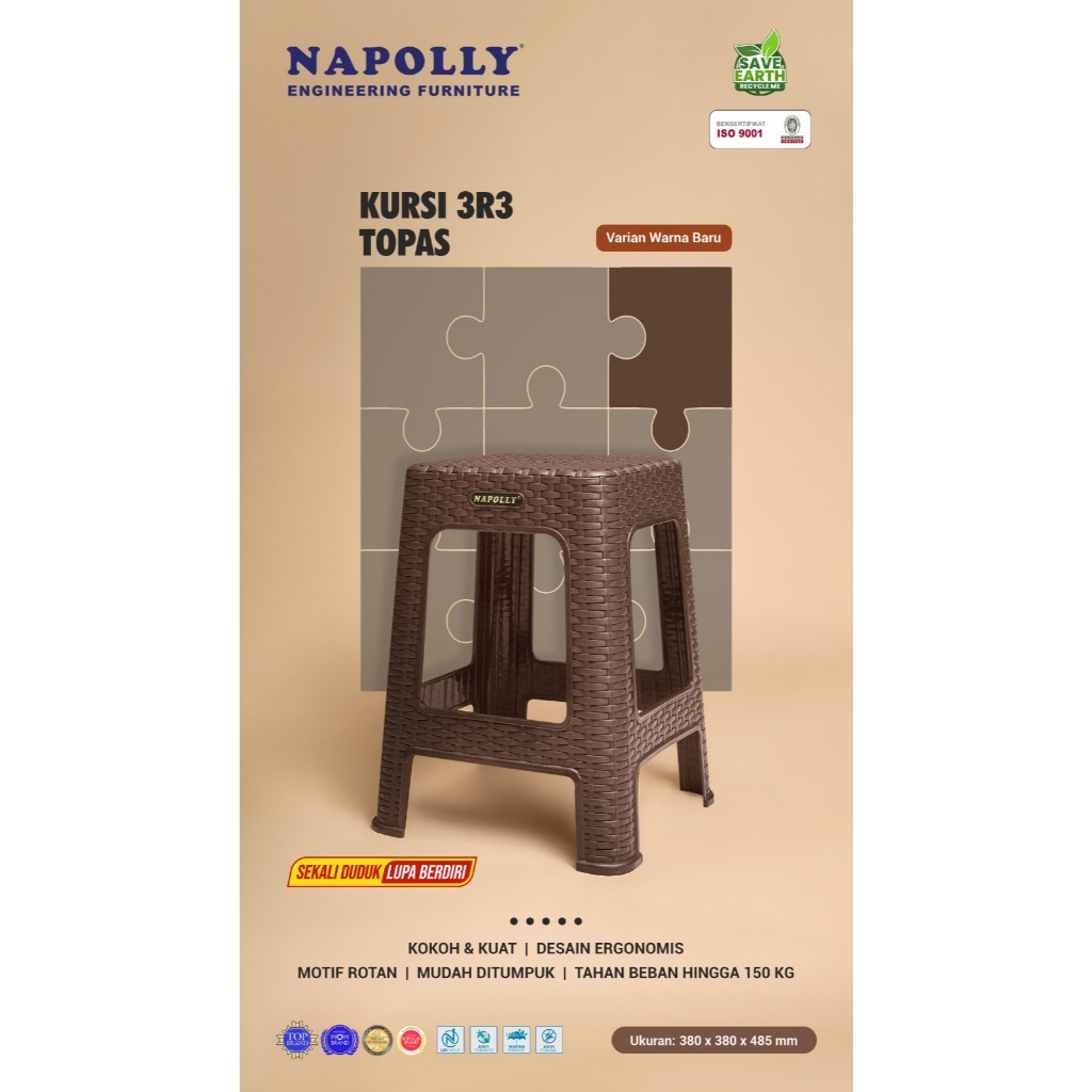 2 KURSI NAPOLLY KURSI PLASTIK ROTAN BASO KURSI WARUNG