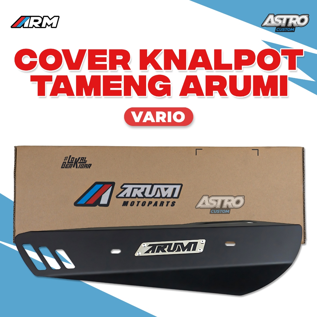 Cover Knalpot ARUMI Vario 125 Vario 150 All New LED Tameng Pelindung Kenalpot ARM Cover Stainless