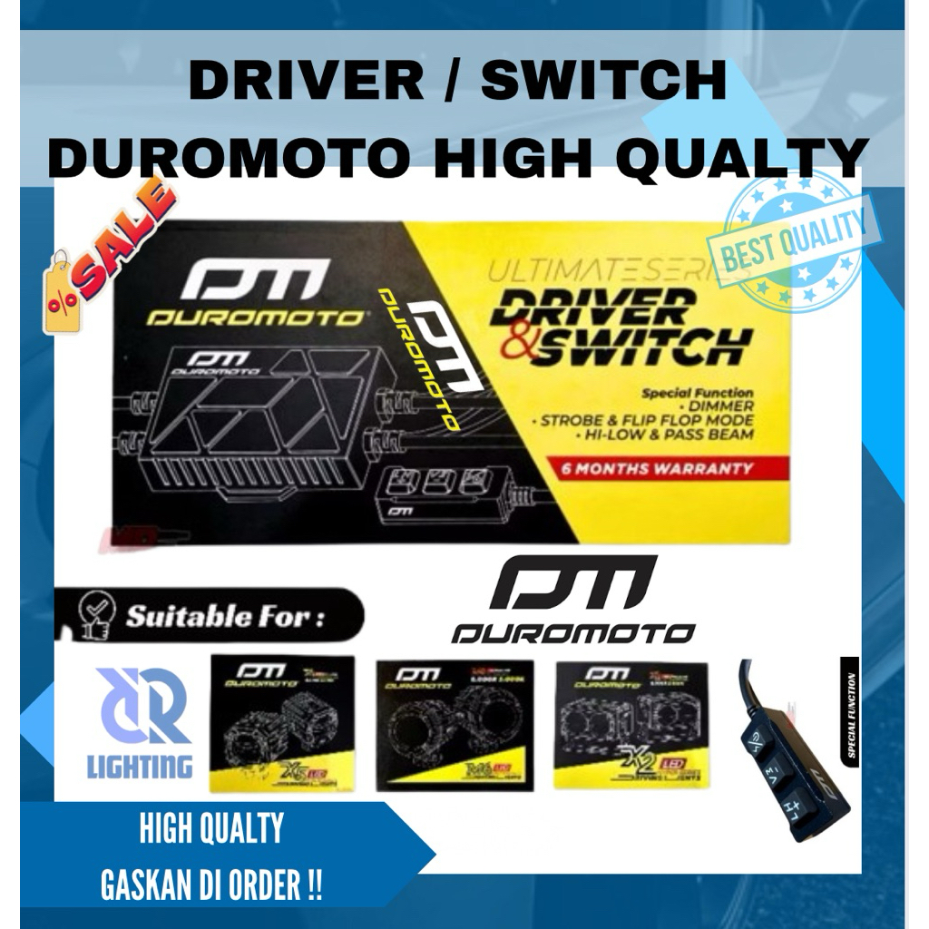 Duromoto Ultimate Driver Switch Saklar Dimmer Strobe Flip Flop Lampu Foglamp LED Motor Mobil