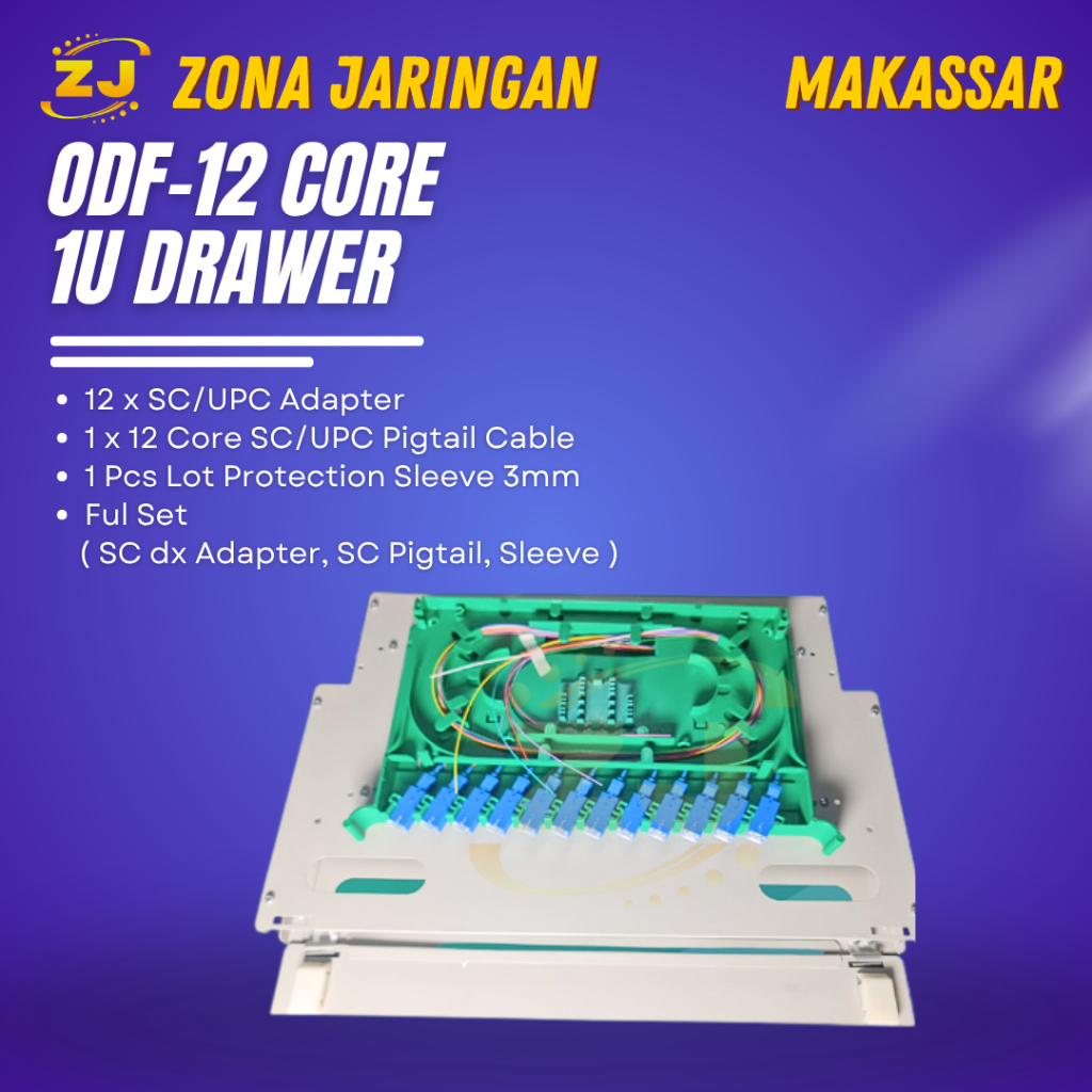 Fiber Optic ODF/OTB 12 Core SC Lengkap Rackmount | ODF 12C SC