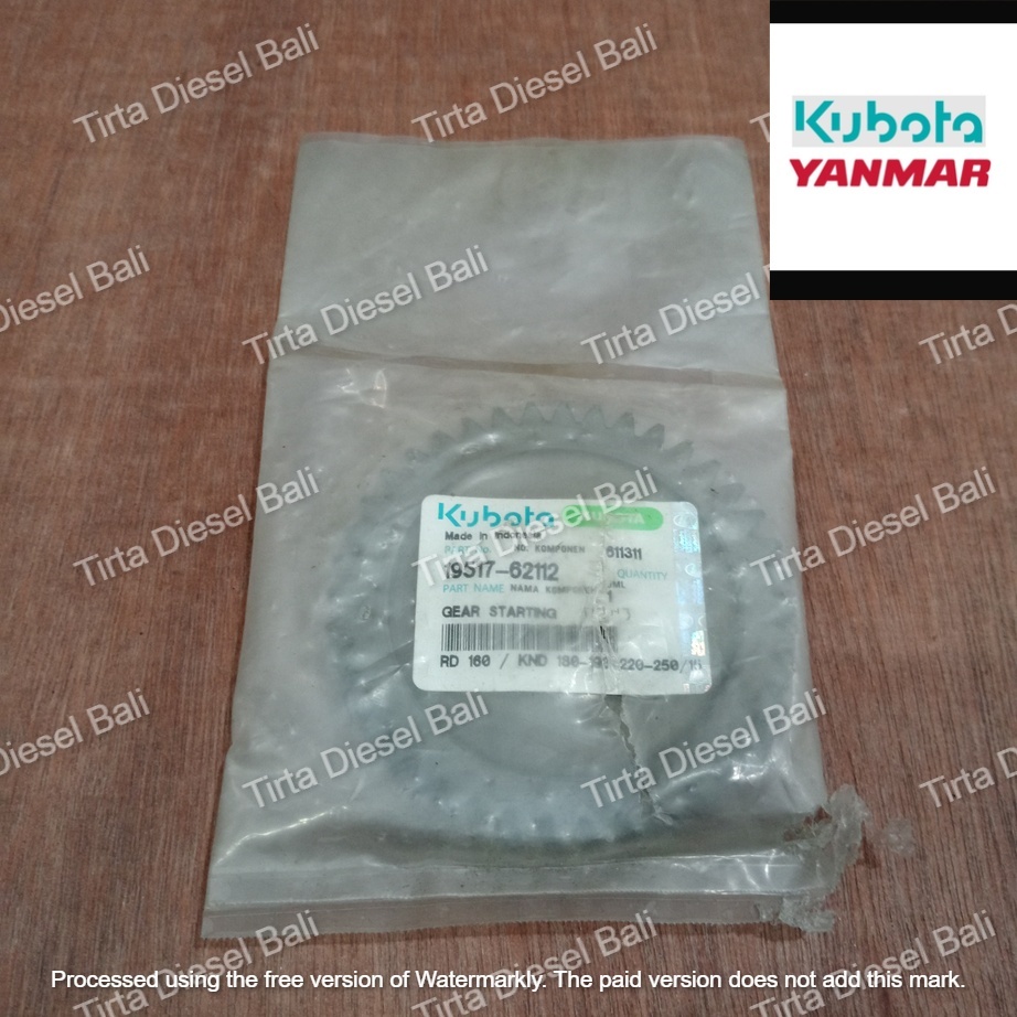 KUBOTA GEAR STARTING GIGI ENGKOL RD 160 / KND/ER 180-190-220-250 19517-62112 ORIGINAL