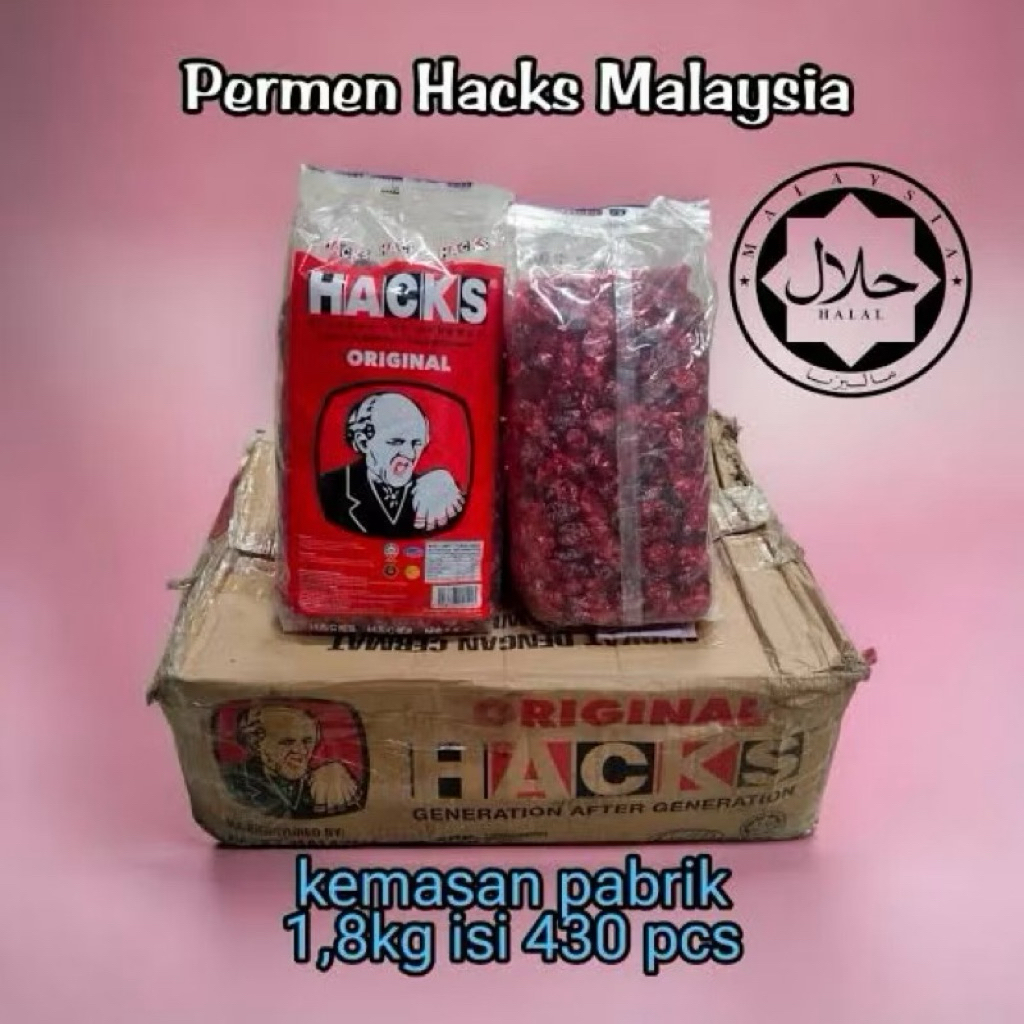 PERMEN HACKS ORIGINAL MALAYSIA [1 BUNGKUS @1,8KG] | HACKS MINT | HACKS ORI MALAYSIA | PERMEN MINT HA