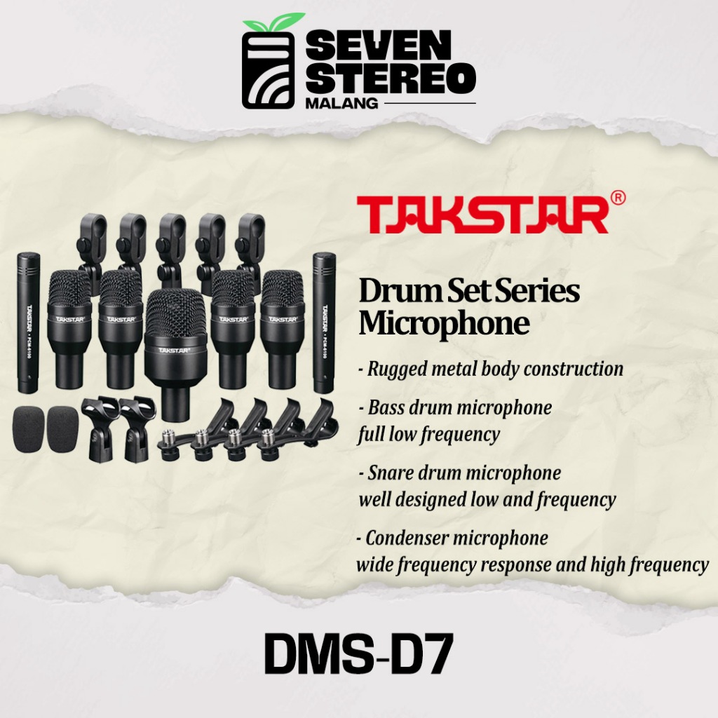 Takstar DMS-D7 Drum Microphone Kit – 7 Mic untuk Rekaman & Live