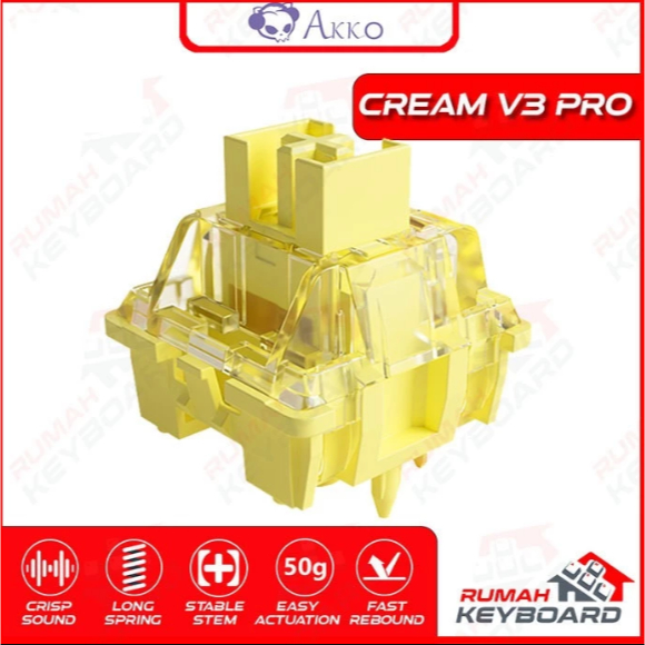 (Expert) BEST AKKO - CREAM - YELLOW - V3 - Switch - 5 PIN - 50g - PCB Mount - Linear