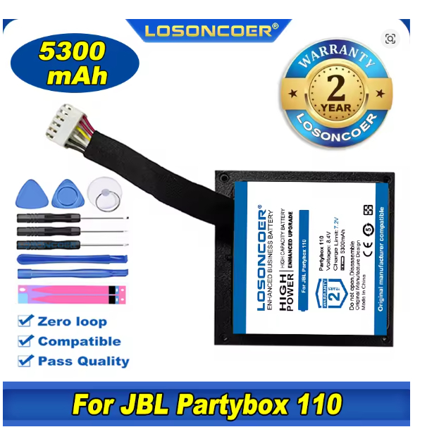 100% Original LOSONCOER 5300mAh For JBL PartyBox 110 JBLPARTYBOX110AM Speaker Battery (No fit PartyB