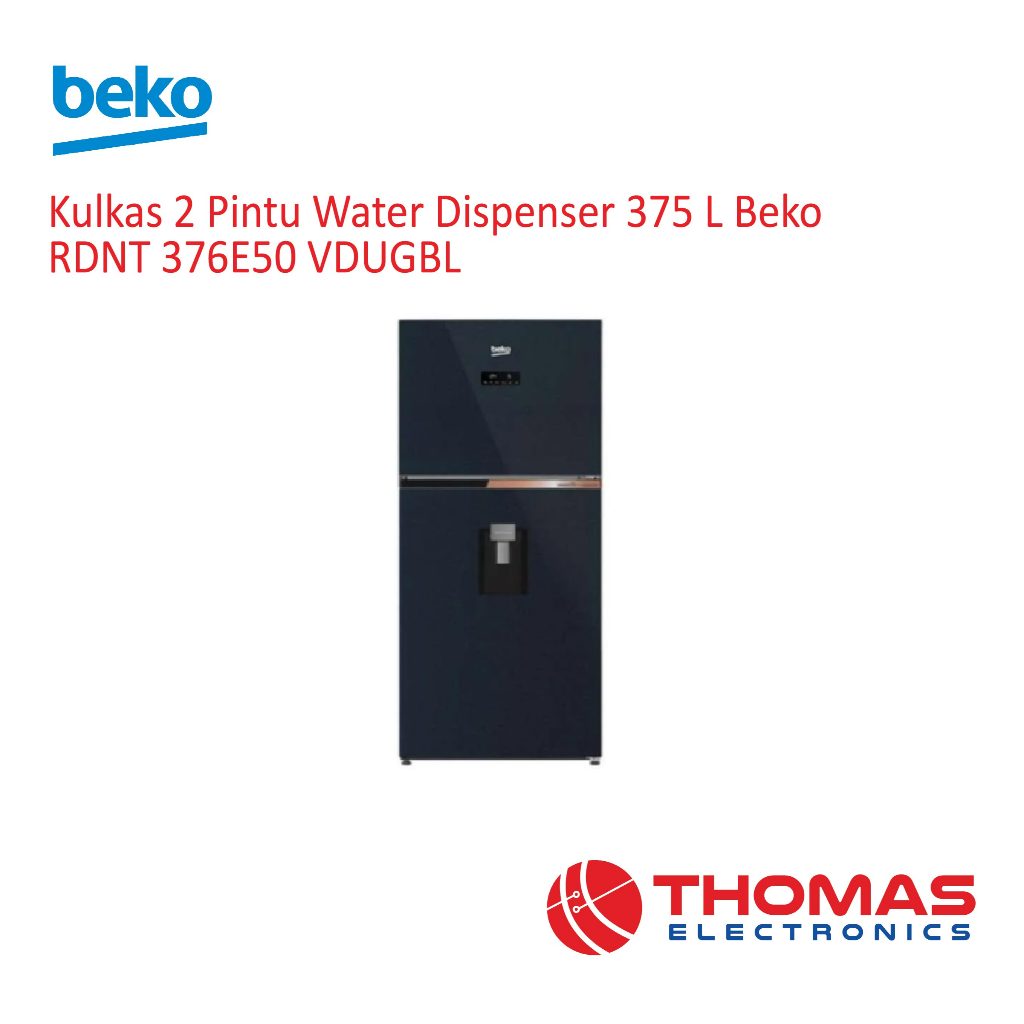 Kulkas 2 Pintu Water Dispenser 375 Liter Beko RDNT376E50VDUGBL RDNT 376E50 VDUGBL Inverter Garansi R