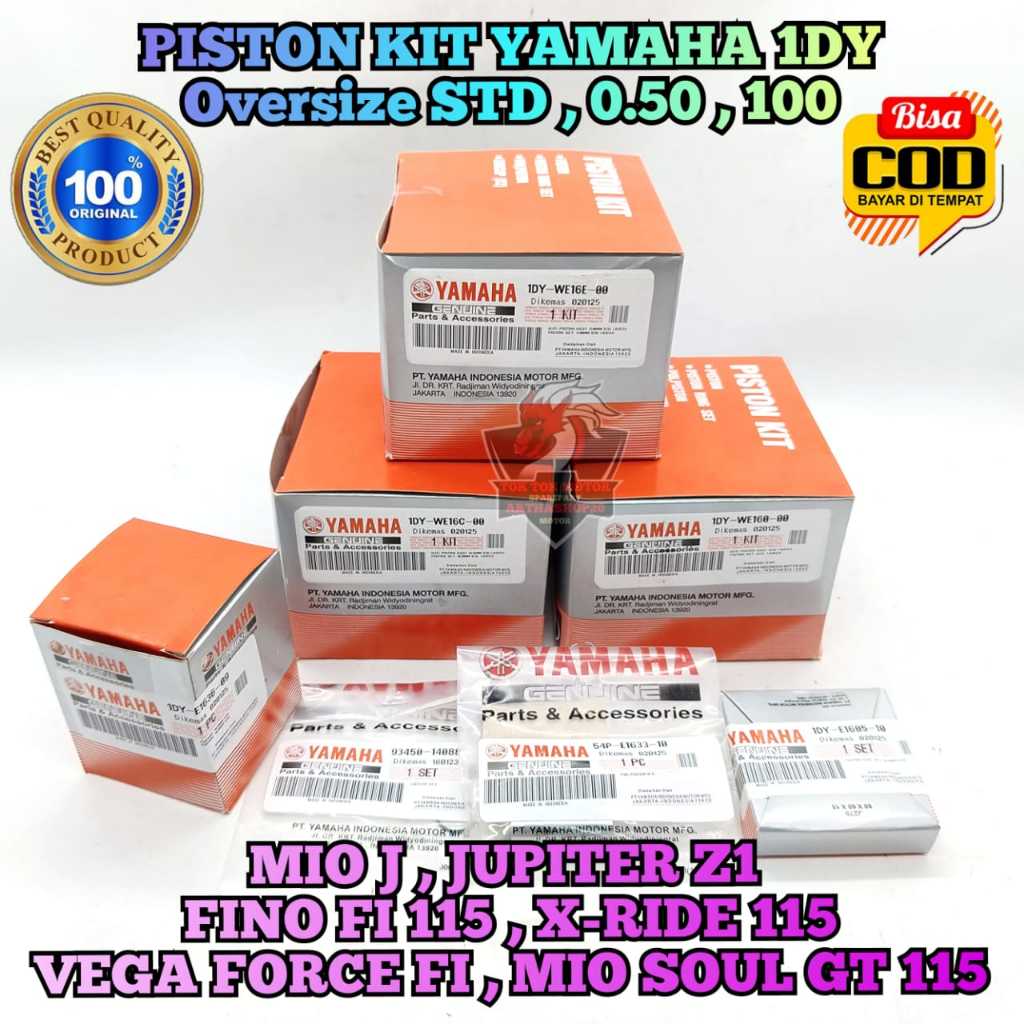 Piston Kit set 1DY Asli Original Motor Yamaha Ori YGP MIO J , JUPITER Z1 , FINO FI 115 , X-RIDE 115 