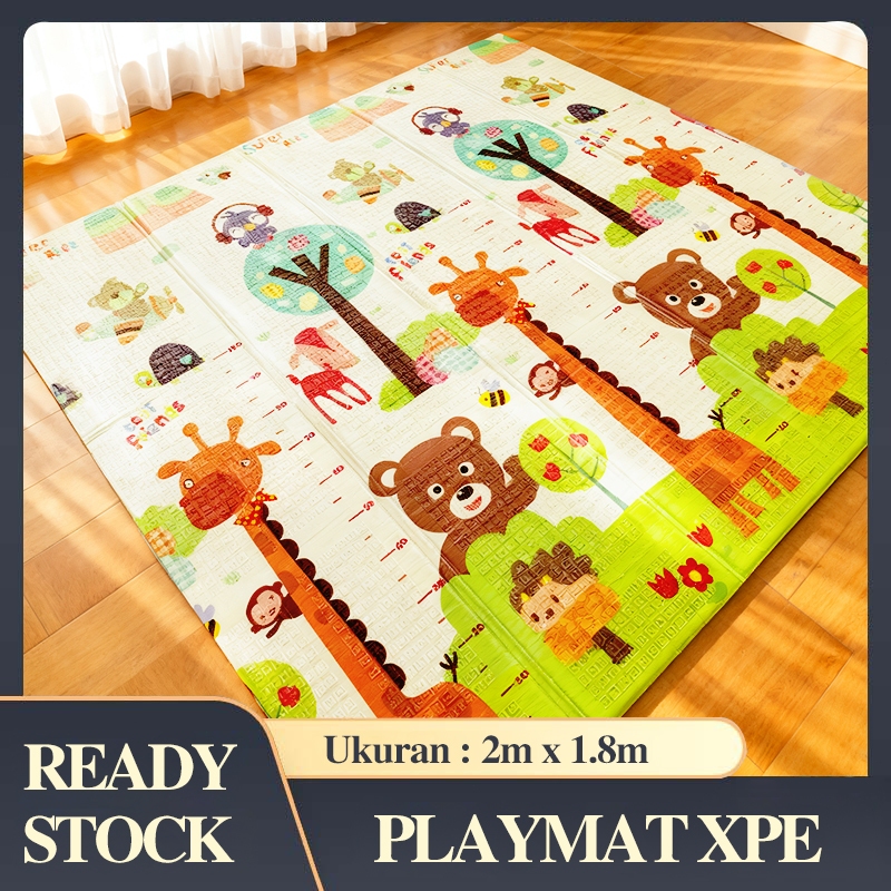 Ready  Playmat Bayi Karpet Lipat Bahan Tebal 180X200Cm/Karpet Lipat Matras Tikar High Quality Foldable Foam Matras Anak Dengan Tas