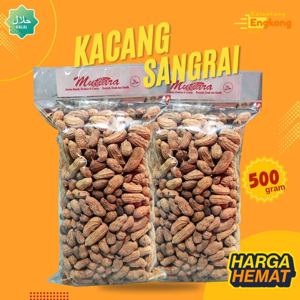 Kacang Kulit Sangrai Gurih Renyah 500gr – Cemilan Kacang Tanah Kulit Goreng Pasir