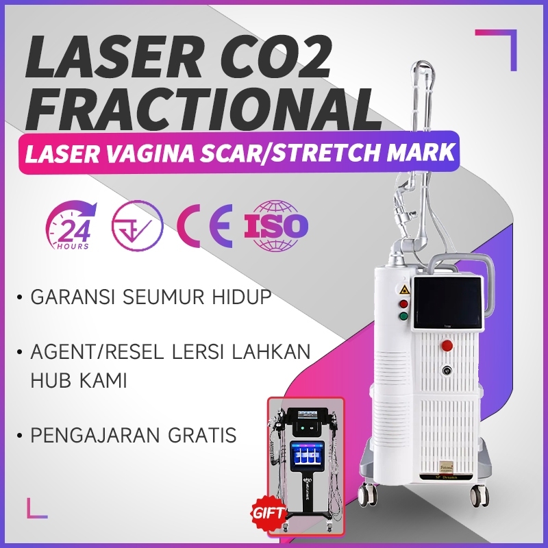 Laser CO2 Fractional Alat Penghilang Stretch Mark Bopeng Bekas Jerawat 4D Eurostar laser CO2 sistem 