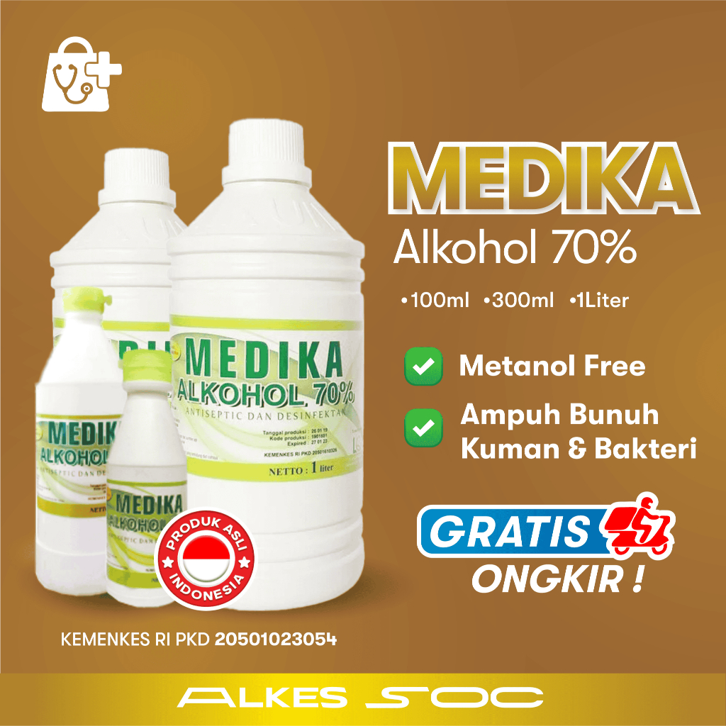 Original Medika Alkohol 70% 300 ml MEDIKA Alcohol 70% Alkohol Medis