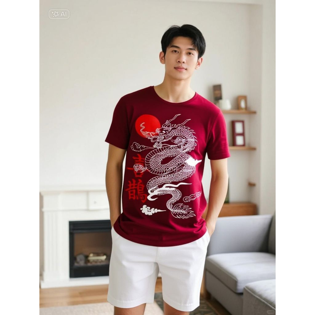 KAOS KEREN DISTRO NAGA BULAN KEREN SABLON DIGITAL PRINTING JUMBO