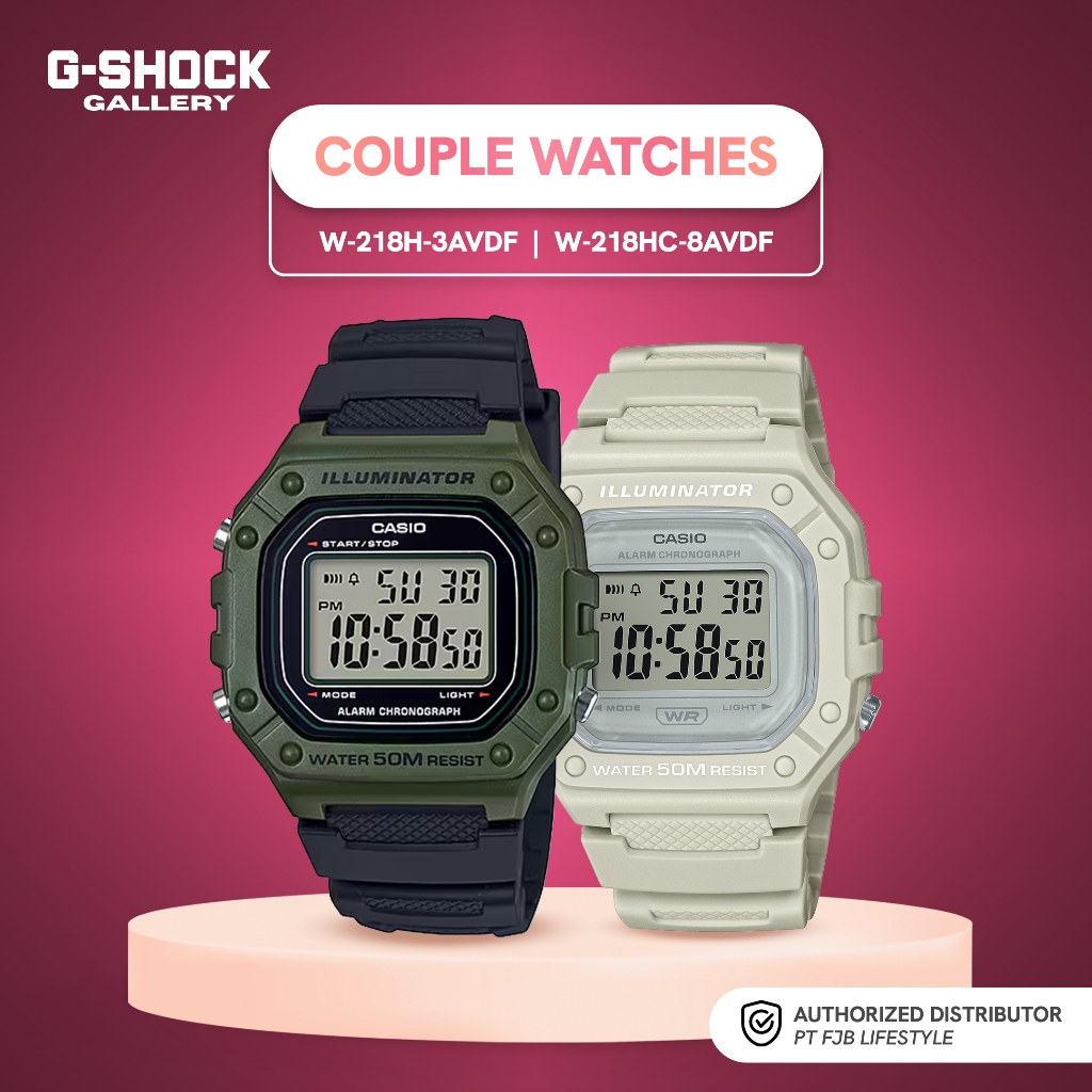Jam Tangan Couple Casio W-218H-3AVDFxW-218HC-8AVDF