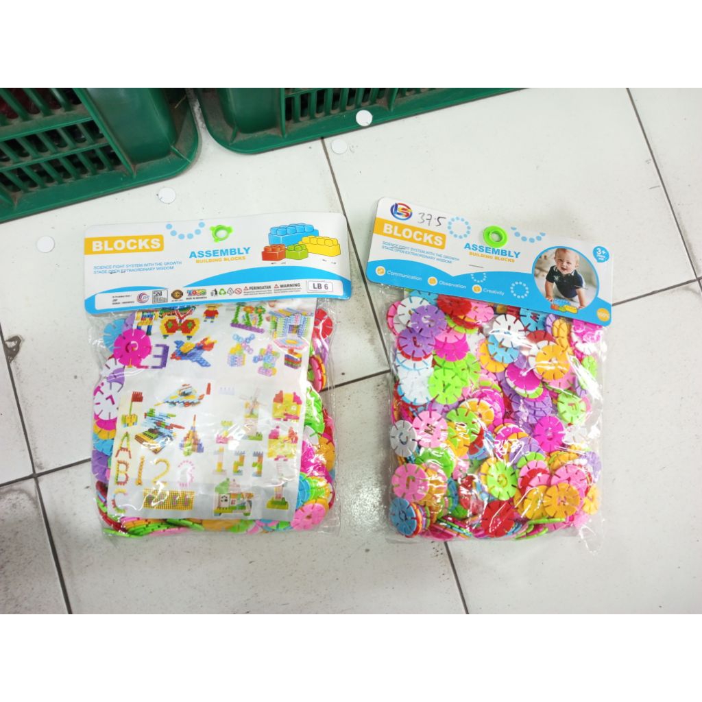 Mainan Anak Block Bulat Bunga Lego Building Geometri Ronce Bombik LB6