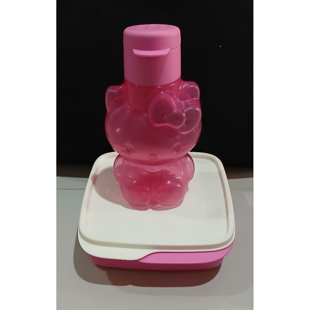 set tempat bekal anak pink botol Hello kity tupperware prelove